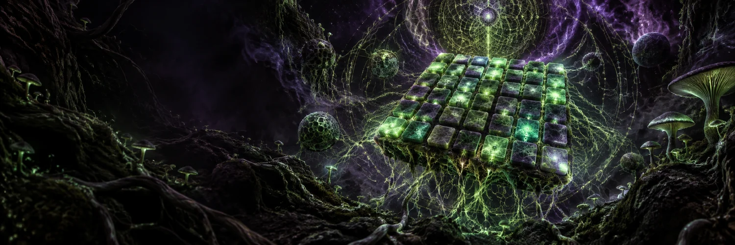 MYCELIUM Klangwelt: organische Wurzeln, Neon-Mandalas und musikalische Pads